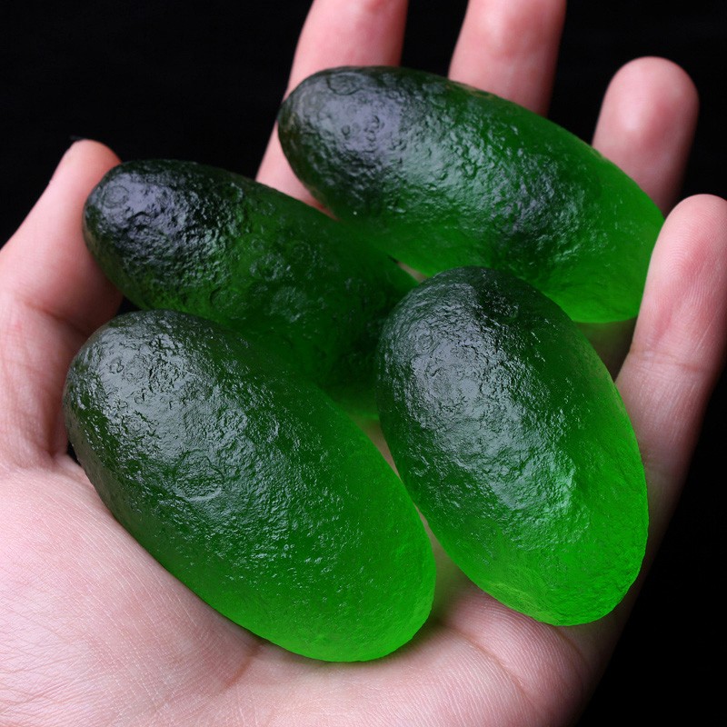 原石diy吊坠 疗愈灵性宇宙能量摆件 毛衣链 捷克绿陨石71-75克一个