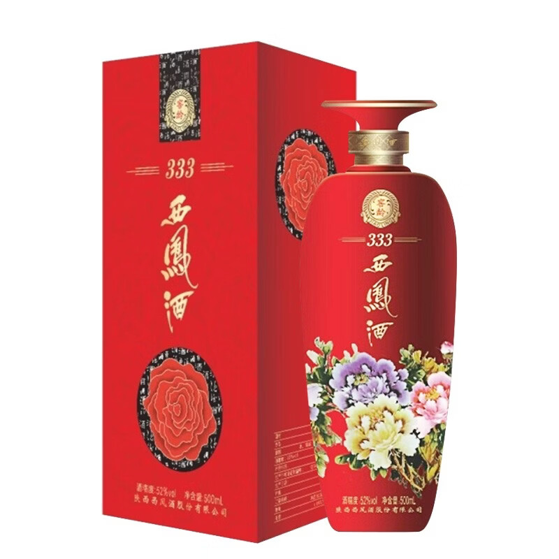 窖龄西凤酒333  西凤酒333 绵柔凤香型白酒 52度单瓶