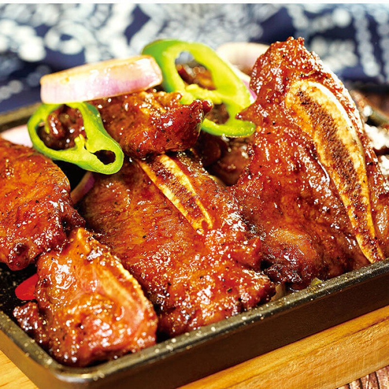 虎钢馋黑椒牛仔骨批发半成品黑椒原切牛小排儿童牛排肉 4斤牛仔骨2000