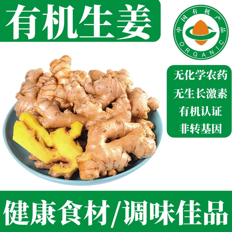 海篁山【有机葱姜蒜椒】新鲜有机蔬菜 厨房百搭调味 健康食材 有机生姜 500g *1份尝鲜装
