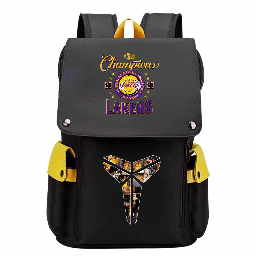 昙蓓漫科黑比曼巴篮球书包学生湖人双肩包男背包大容量运动训练包 黑