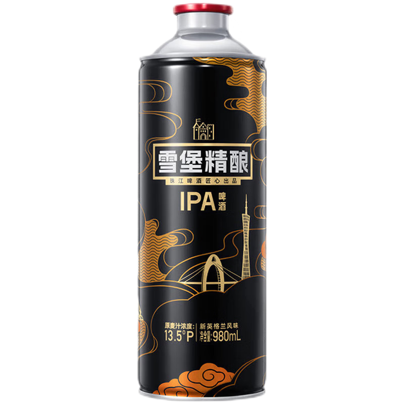 5°p雪堡精酿ipa啤酒(新英格兰风味)980ml*6罐 980ml 6瓶