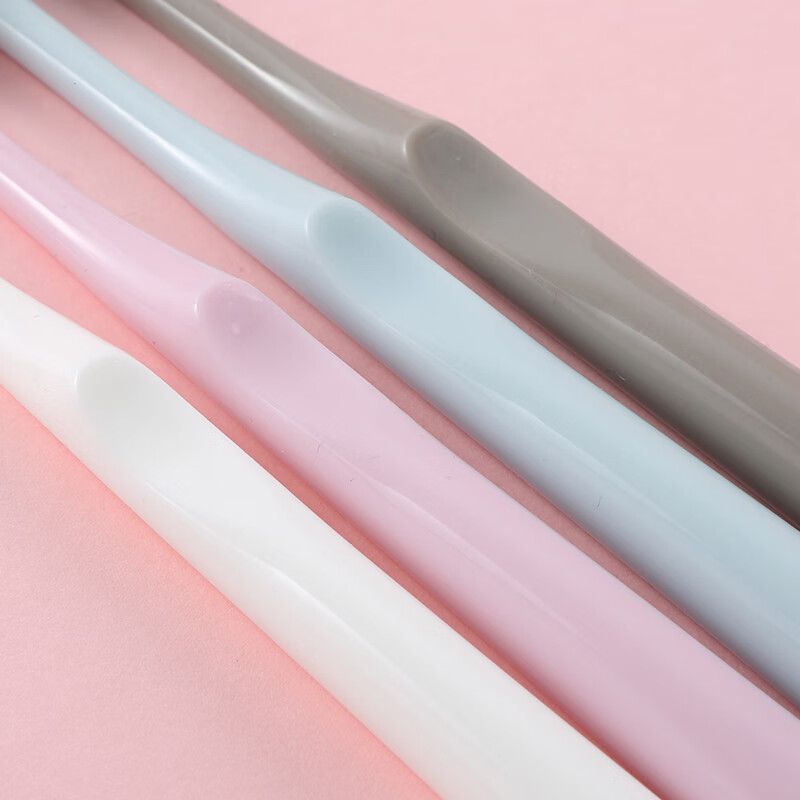 健高档成人软毛日韩风超软小宽头马卡龙牙刷清新家用男女情侣家庭装 粉灰兰白 2支 010PVC盒装12支【轻奢最划算】