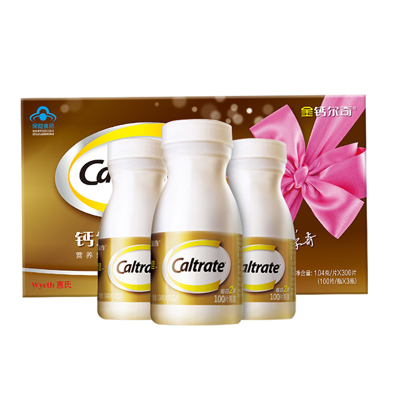 钙尔奇钙片男女青年中年人钙碳酸钙维生素d3礼盒装 100片
