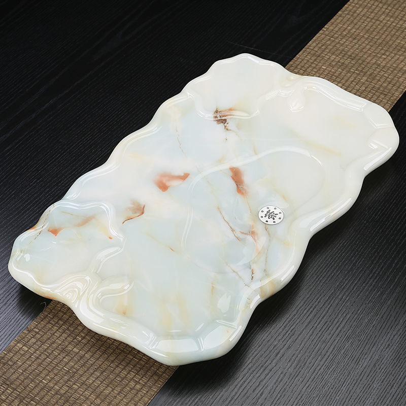 玉石茶盘茶具办公室石材茶盘套装中式玉石干泡石头现代家用功夫茶