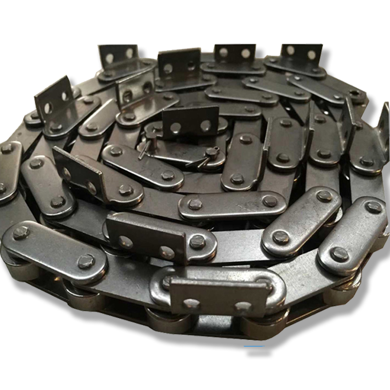 雷焕304不锈钢工业传动链条双节距大小滚子链输链条带双耳弯板链条 链