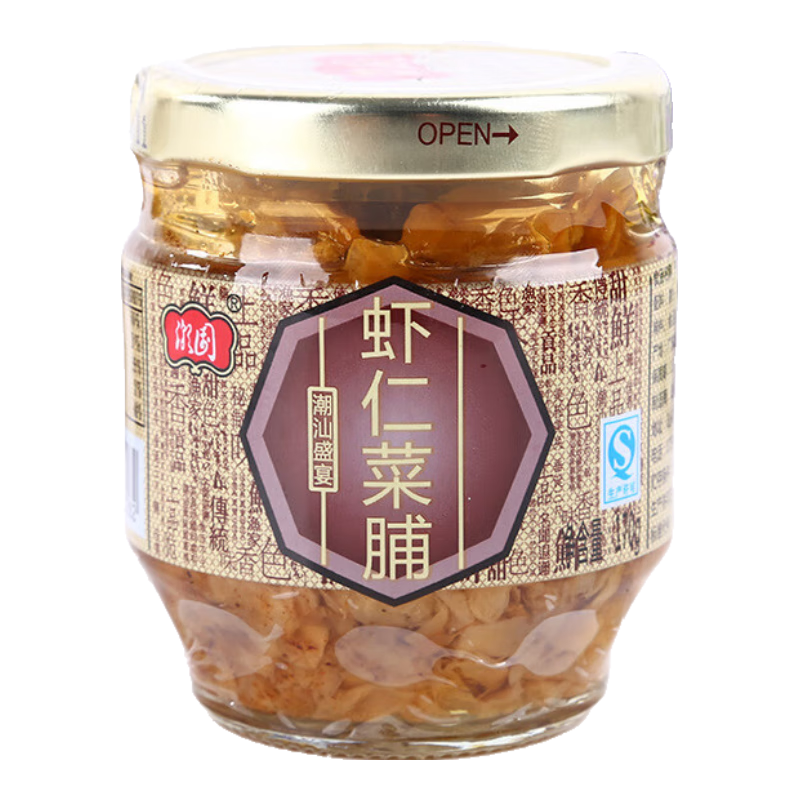 潮园虾仁菜脯潮汕特产萝卜干杂咸下饭菜 虾仁菜脯170g*4瓶