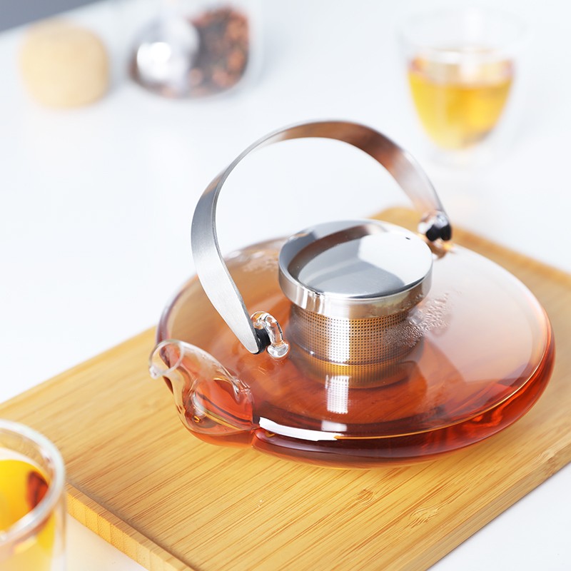 VIVA scandinavia玻璃沏泡茶壶围炉煮茶耐热玻璃分离茶壶可明火电陶炉加热550ml 一壶四杯/双层杯100ml
