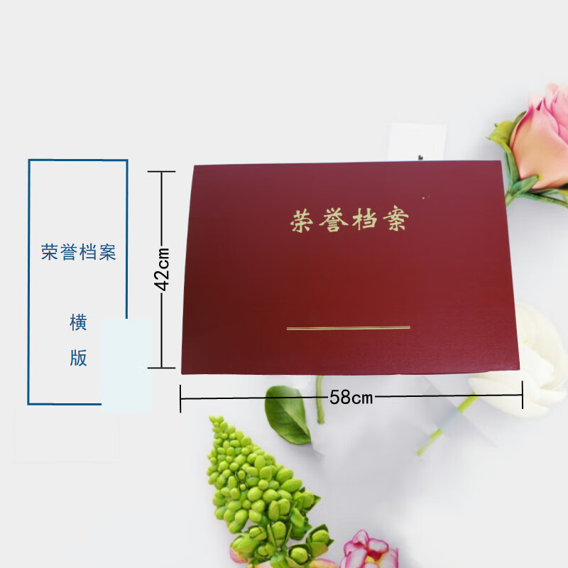 荣誉档案收集册用档案规范化整理专用荣誉档案册横竖两种 枣红色横版