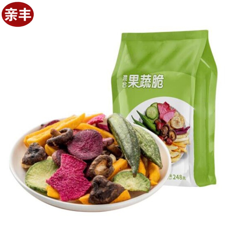 亲丰 综合果蔬脆混合装香菇秋葵干蔬菜干儿童孕妇零食休闲小吃蜜饯果干水果脯蔬果干 果蔬脆248g