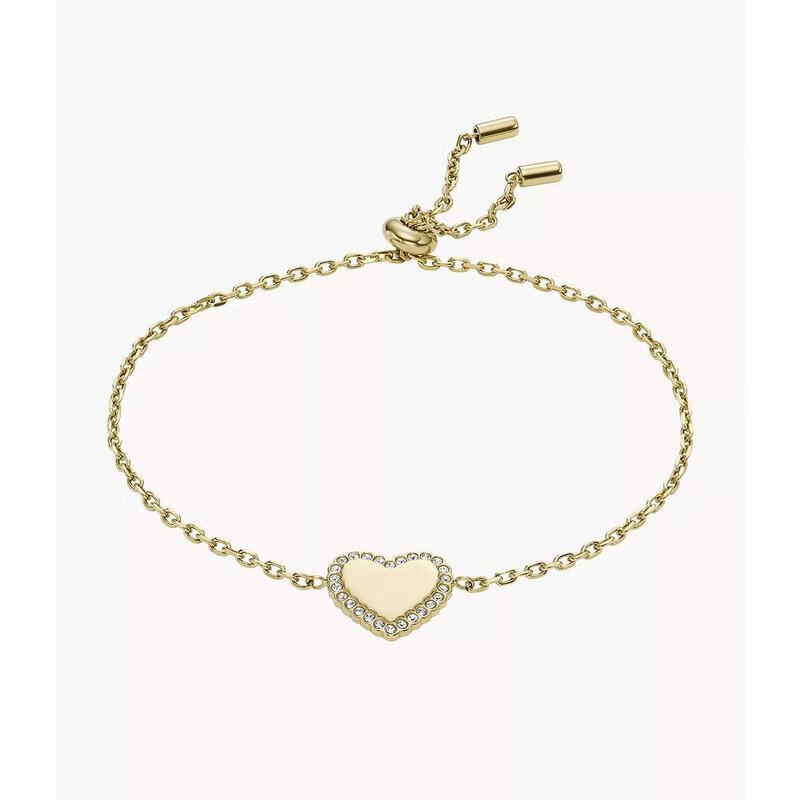化石(fossil) 女士手链舒适流行金色心形时尚设计感手链送老婆