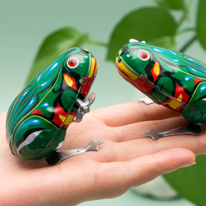 玩转天下儿童怀旧经典上链发条铁皮青蛙80后上弦跳蛙宝宝弹跳开学玩具