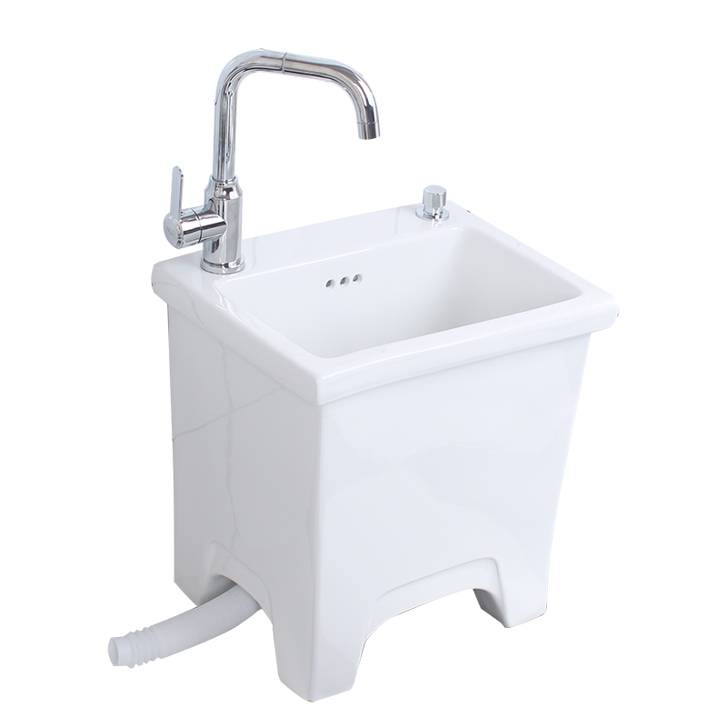 榮潔超小號(hào)家用衛(wèi)生間窄拖布池臺(tái)控不臟手家用自動(dòng)下水迷你陽臺(tái)拖把池 T03(40厘米)+冷熱旋轉(zhuǎn)龍頭