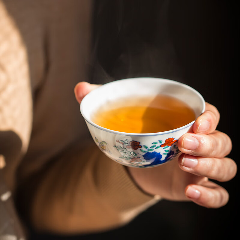 茶杯 陶瓷 功夫茶杯 品茗主人单杯茶盏碗 伴手礼品 明成化斗彩鸡缸杯
