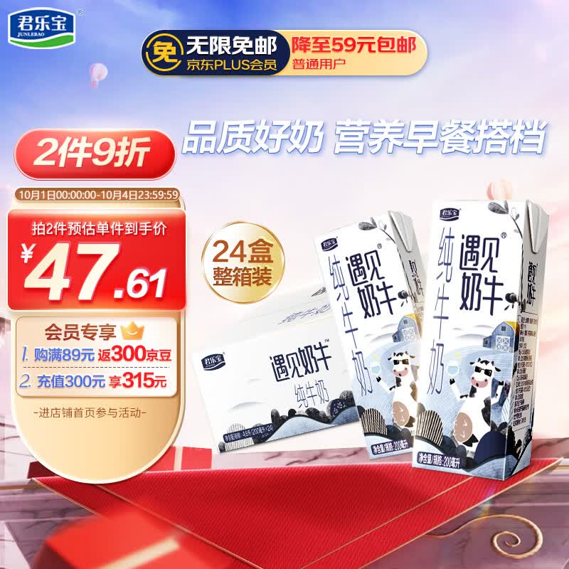 君乐宝（JUNLEBAO）遇见奶牛全脂纯牛奶 200mL*24盒整箱 营养早餐家庭量贩 中秋送礼怎么样,好用不?