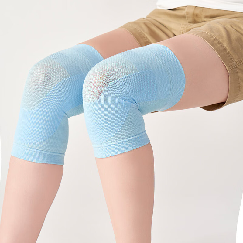 CERVIN日本原装进口护膝清爽舒适跑步助力护膝三菱化工透气吸汗关节护膝 天蓝色 23.5cm 2只装 均 码 膝盖上下围25-50公分