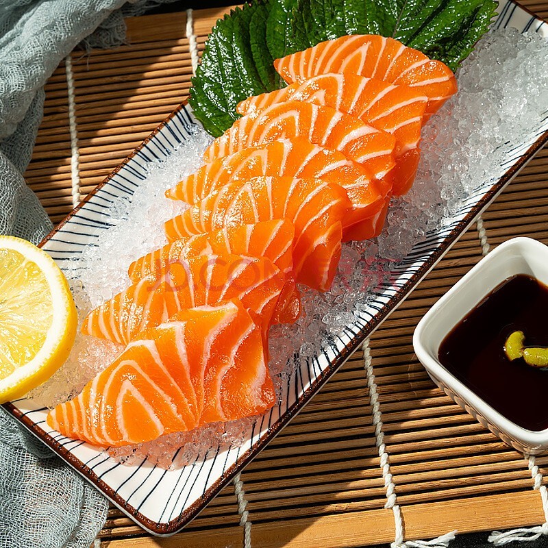 去刺冰鲜海鲜三文鱼日式料理生鱼片 去皮三文鱼刺身中段去刺400g一盒