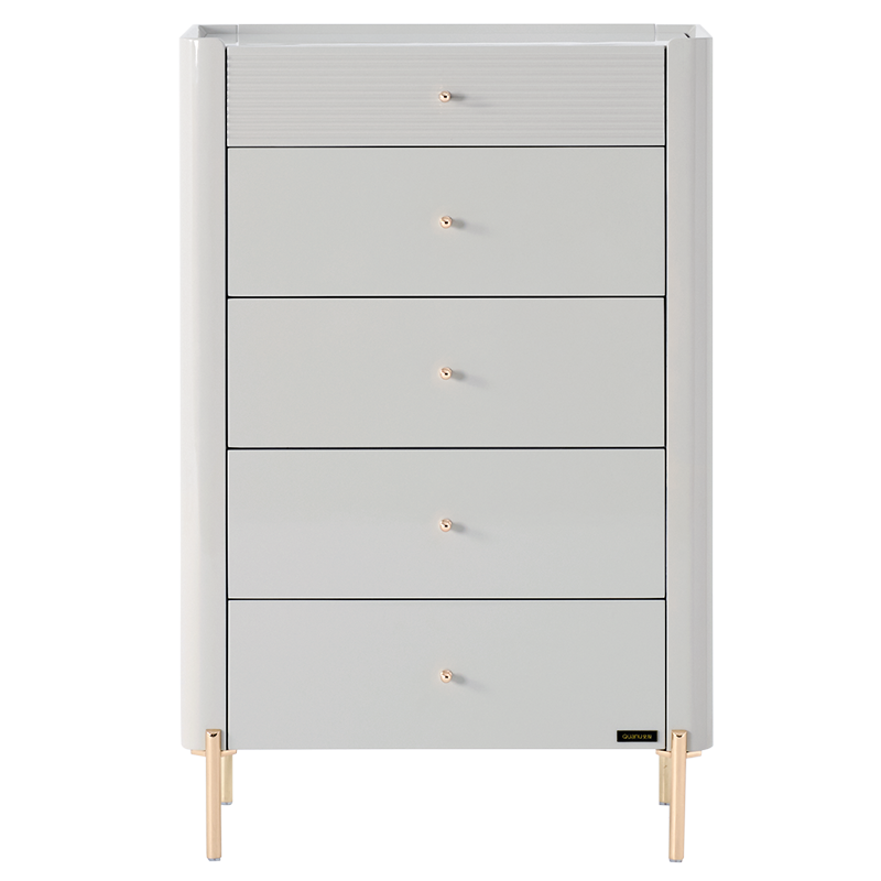 全友家居 斗柜极简轻奢岩板储物柜多分区收纳E0级环保板材卧室置物柜子127811 五斗柜(岩板）