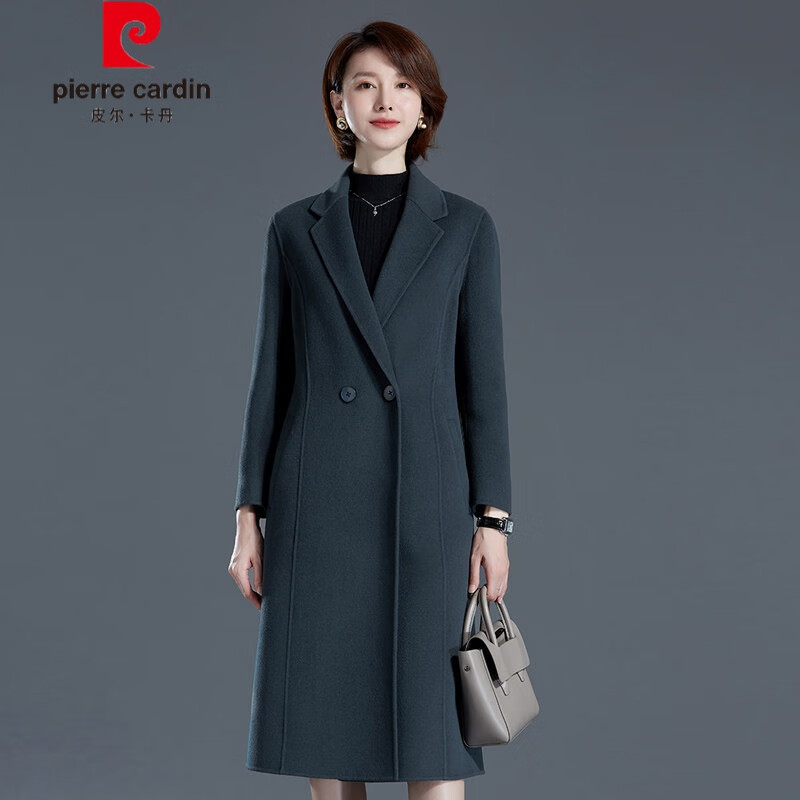 皮尔卡丹轻奢高档双面羊绒大衣女中长款秋冬喜婆婆婚宴礼服嫁婚礼妈妈