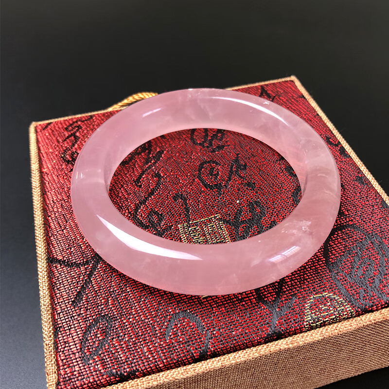 念夏陕西蓝田玉冰花芙蓉玉手镯天然玉石粉色少女 52cm