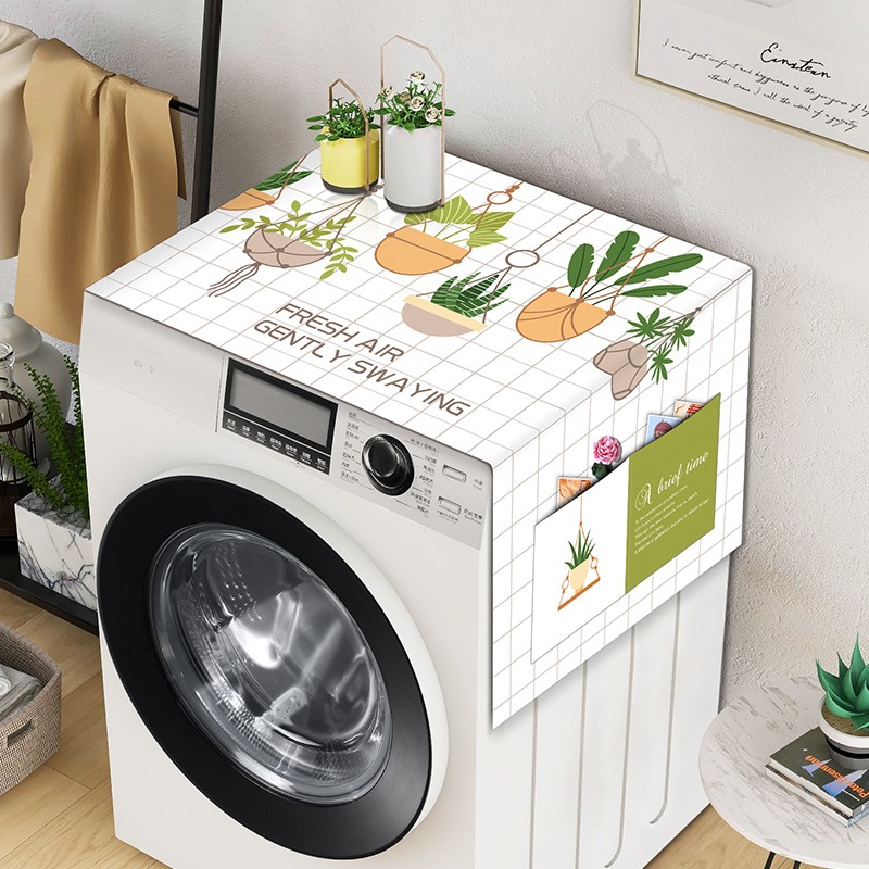 滚筒洗衣机罩防水防晒盖巾日式盖巾单双开门冰箱罩防尘盖布 心兰相随