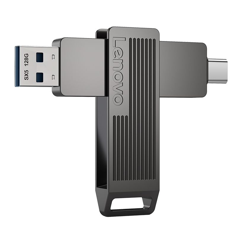 联想（Lenovo）1TB Type-C USB3.2 固态U盘 SX5Pro系列 灰色 读速500MB/s 双接口设计 多台设备互传100030299604