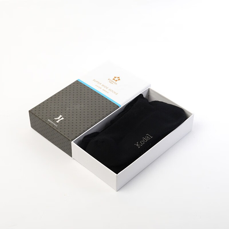 可代尔秋冬保暖宽松口袜加肥加大毛巾底糖尿病足防护袜过膝不勒男棉袜子 黑色 1双