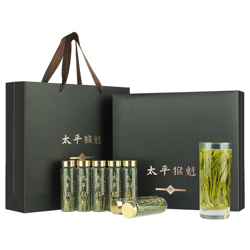 恬女神太平正宗猴魁2024新茶捏尖1915茶叶安徽绿茶玻璃瓶小罐礼盒