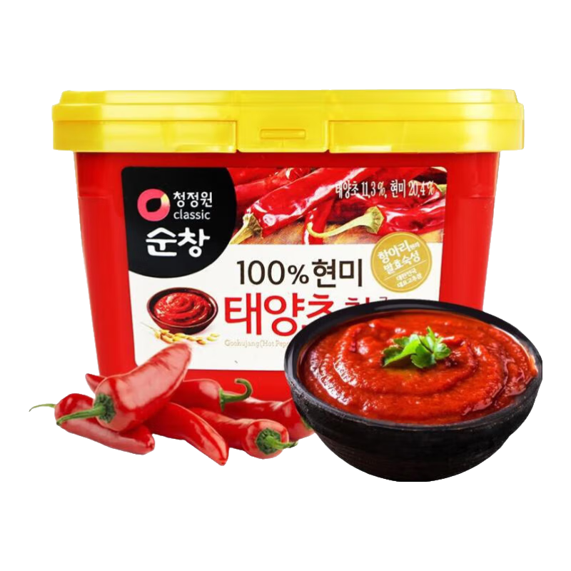 清凈園 韓國進口辣椒醬韓式辣醬低脂石鍋拌飯醬炒年糕醬米甜辣醬村 辣椒醬200g*1盒