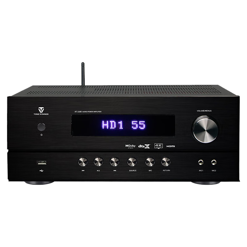 天逸（Winner）AT-2180 全景聲家庭影院功放機家用7.1聲道 專業(yè)防嘯叫無線藍牙大功率功放 AT-2180