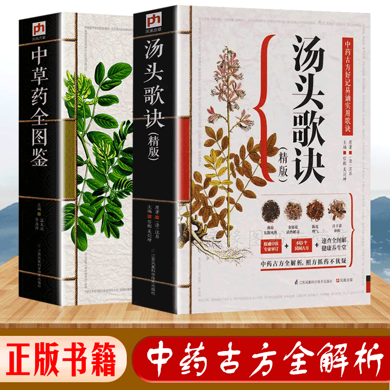 汤头歌诀精版详解 中草药全图鉴 中医书籍中医古方 汤头歌诀+中草药全图鉴