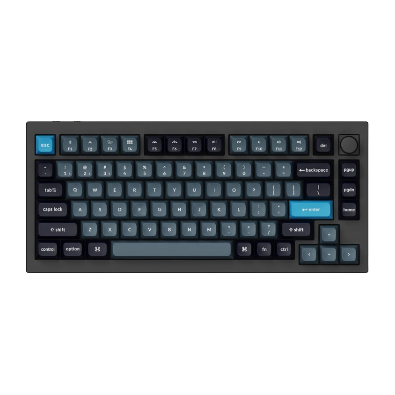 keychron渴创 Q1Pro 机械键盘  客制化金属键盘 QMK/VIA开源改建 游戏办公 81键RGB灯效 铝坨坨 Q1Pro-M3 RGB 热插拔茶轴黑色旋钮版
