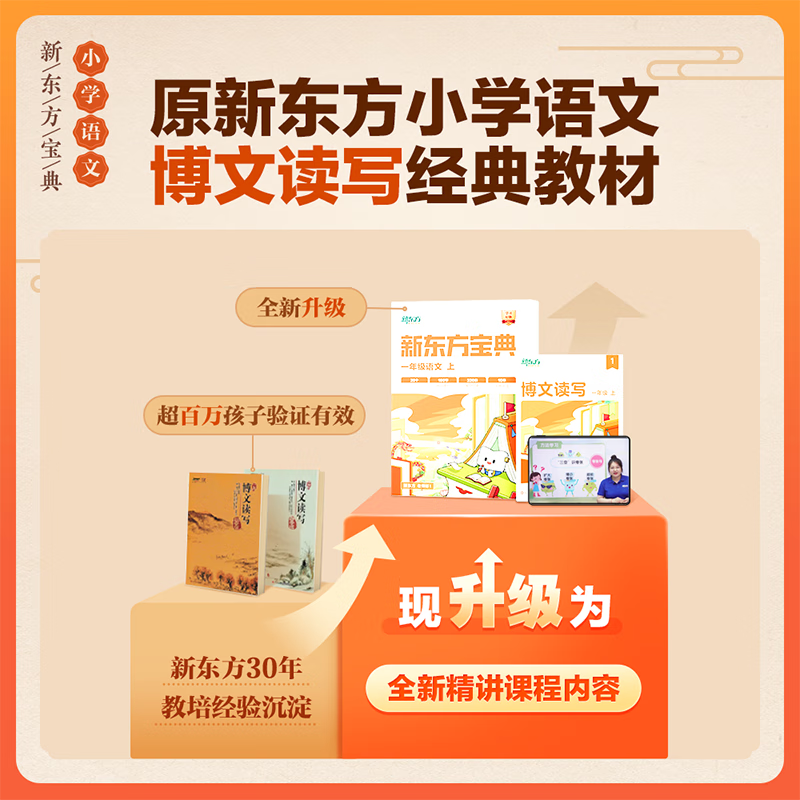 新东方小学语文宝典1-6年级阅读写作大招课一二三四五六年级上下博文读写教材崔峦指导编写作文分级240个大招考试题型知识点解题技巧专项强化训练 一年级(下册)