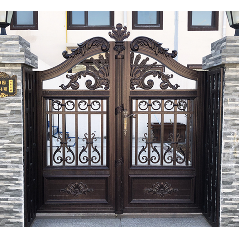 栀司铝合金大门铝艺大门庭院铝门对开门别墅门电机门大门双开门推拉门