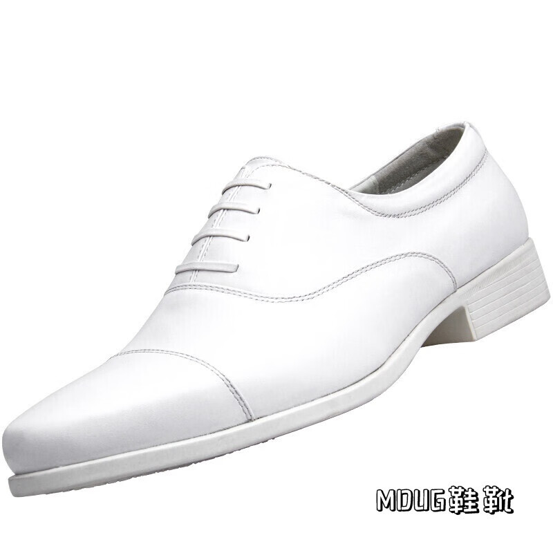 tkgk三接头皮鞋男男海军三尖头夏季休闲透气白皮鞋礼服演出男婚礼皮鞋