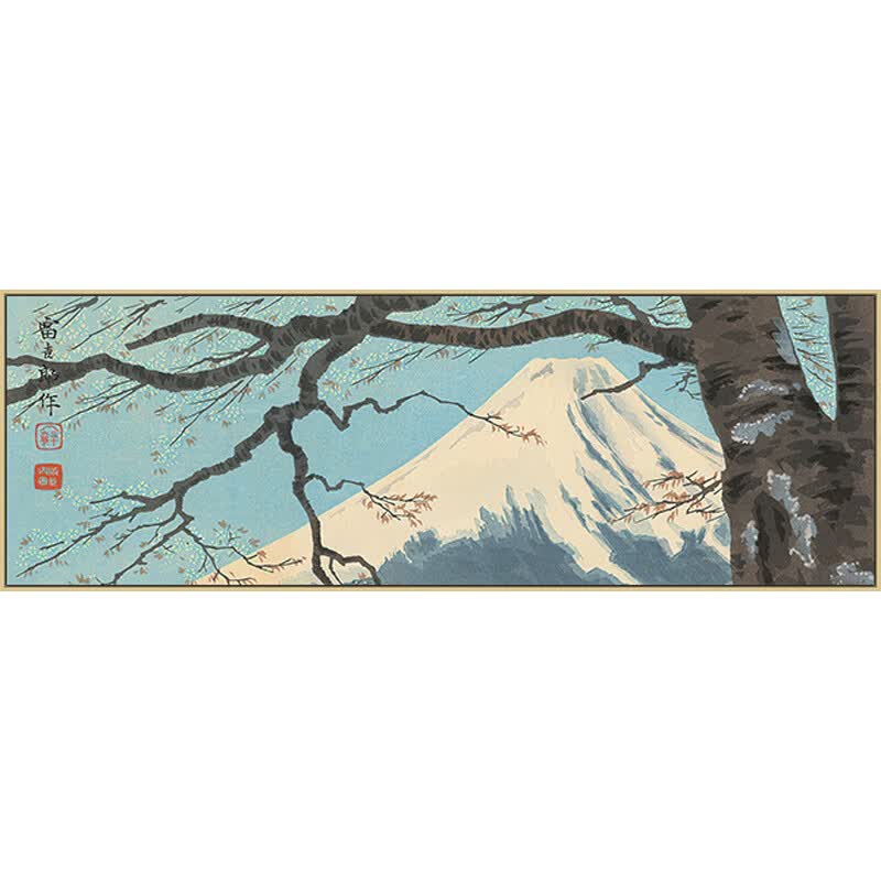 日式和风装饰画原木风日式风格富士山挂画浮世绘餐厅日料店客厅装饰画
