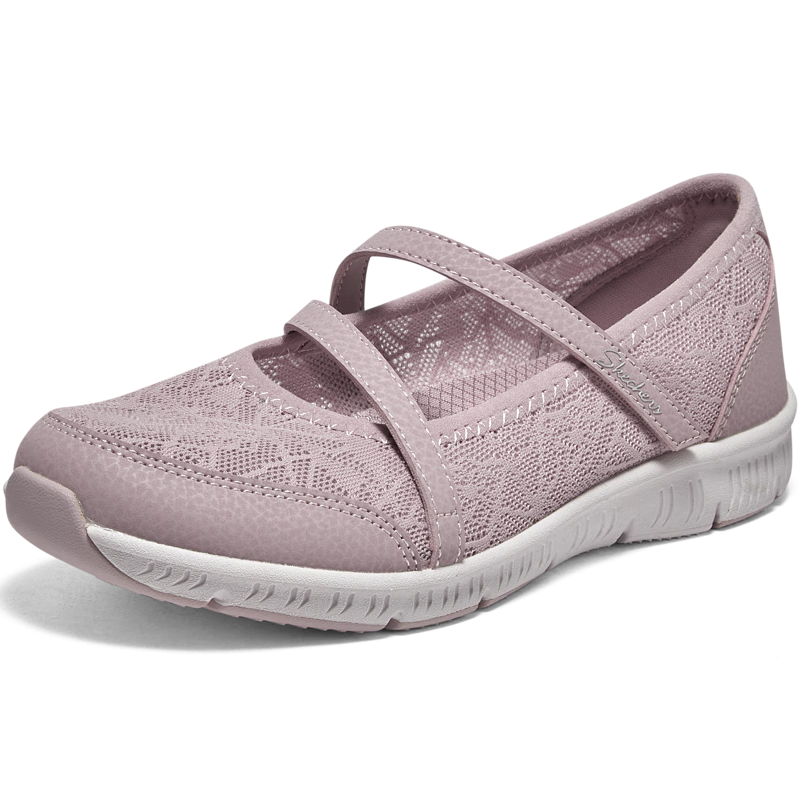 斯凱奇（Skechers）單鞋女士夏季透氣瑪麗珍鞋淺口平底鞋百搭休閑通勤鞋工作鞋100366