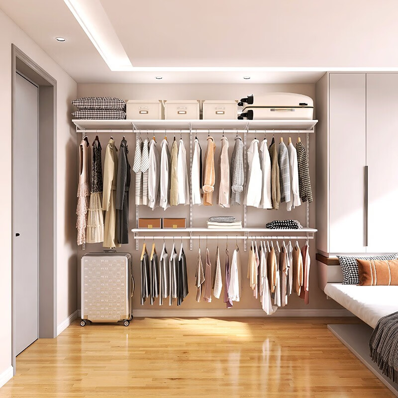 美达斯2.5米卧室衣柜衣帽间组合隔板环保砌墙衣柜开放式挂墙衣架 2.