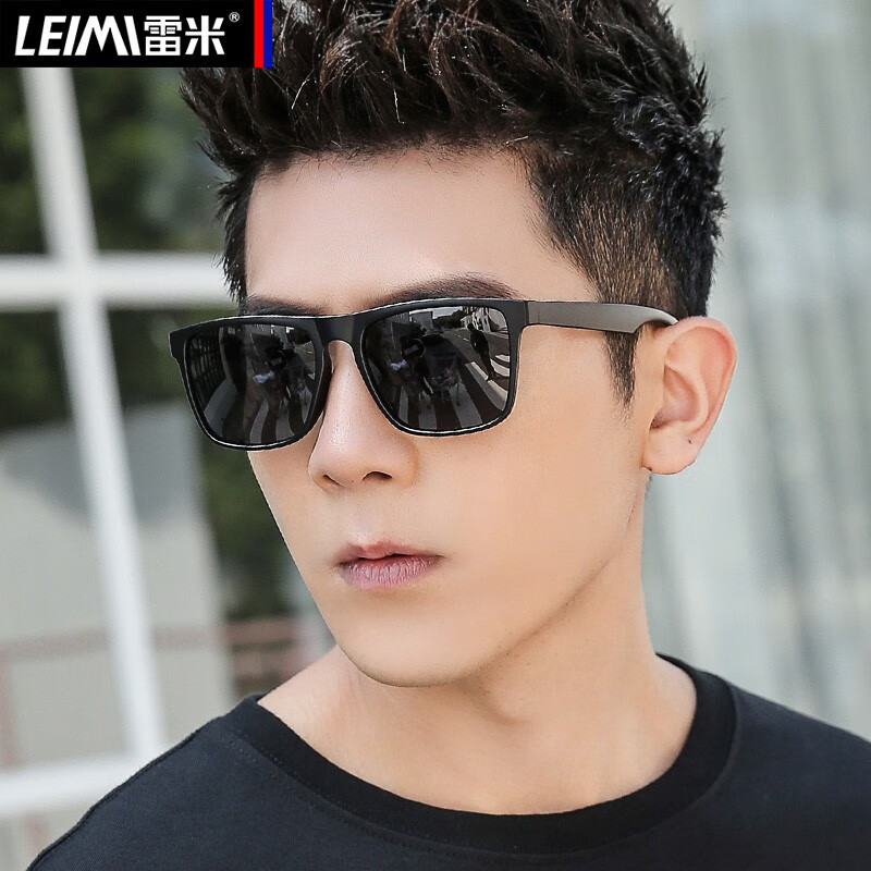 雷米偏光太阳镜男士墨镜钓鱼开车专用眼镜潮流方形眼睛驾驶镜 tr1938