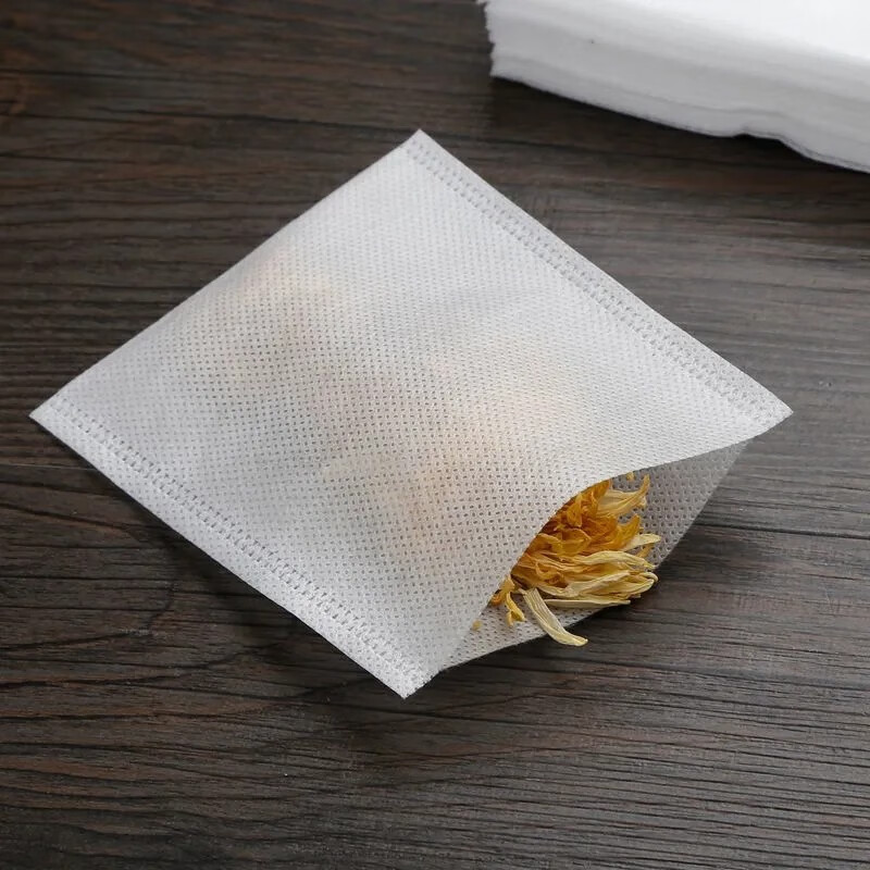 鸿盛德100个热封无纺布袋一次性茶包袋中药袋过滤袋茶叶袋药粉袋足浴袋 6*8厘米(100个)