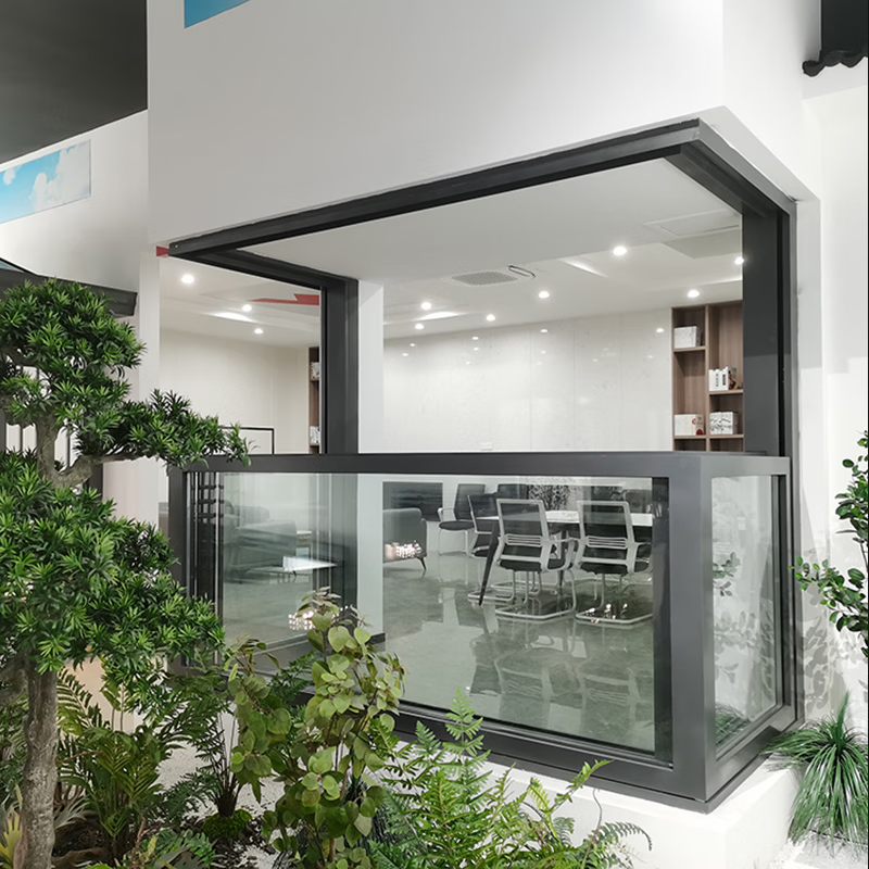 京诚恒达上下折叠推拉玻璃窗户铝合金电动升降阳台防违建窗窄边提升窗