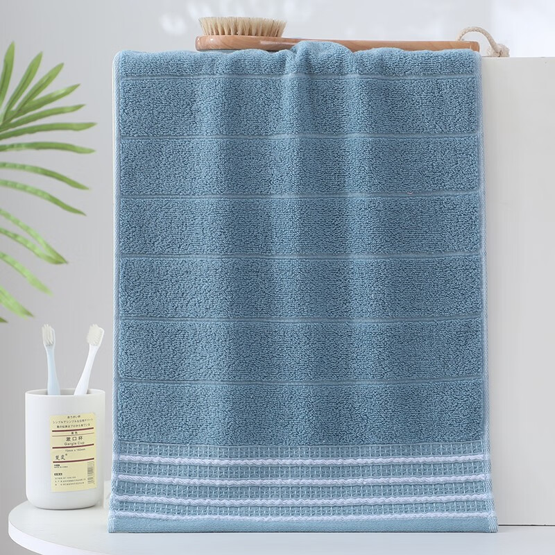 昆仑月 毛巾纯棉洗脸巾吸水不掉毛成人家用大毛巾绵柔巾手巾 新款四道杠-蓝色1条高性价比高么？