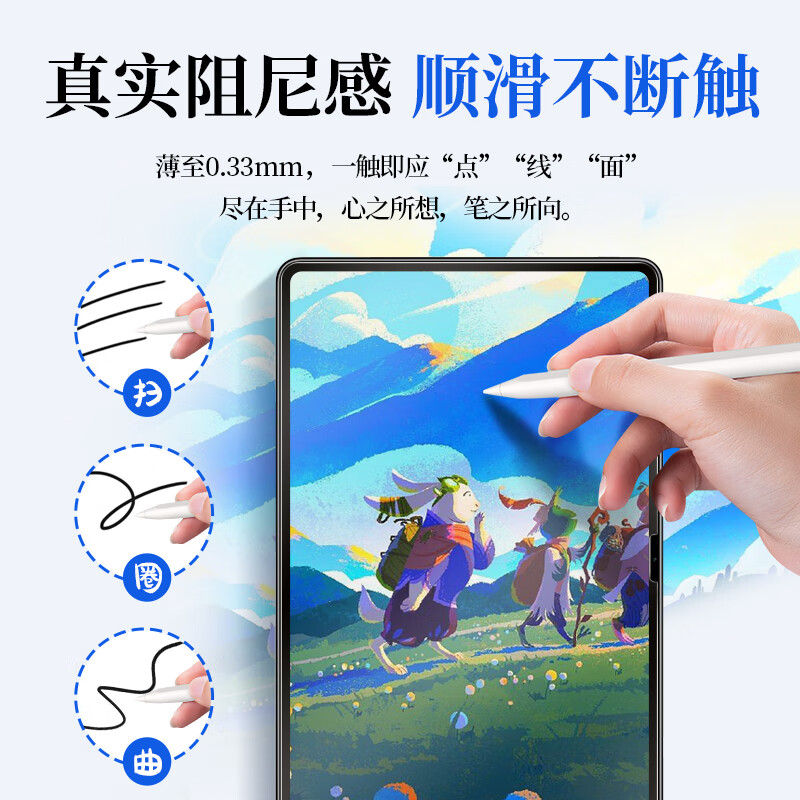 0度25款类纸膜华为matepad pro13.2 matepadpro12.2类纸膜柔光磨砂膜儿童护眼类纸膜学生绘画pet软膜 华为MatePadair-12英寸 AG防眩护眼PET类纸膜