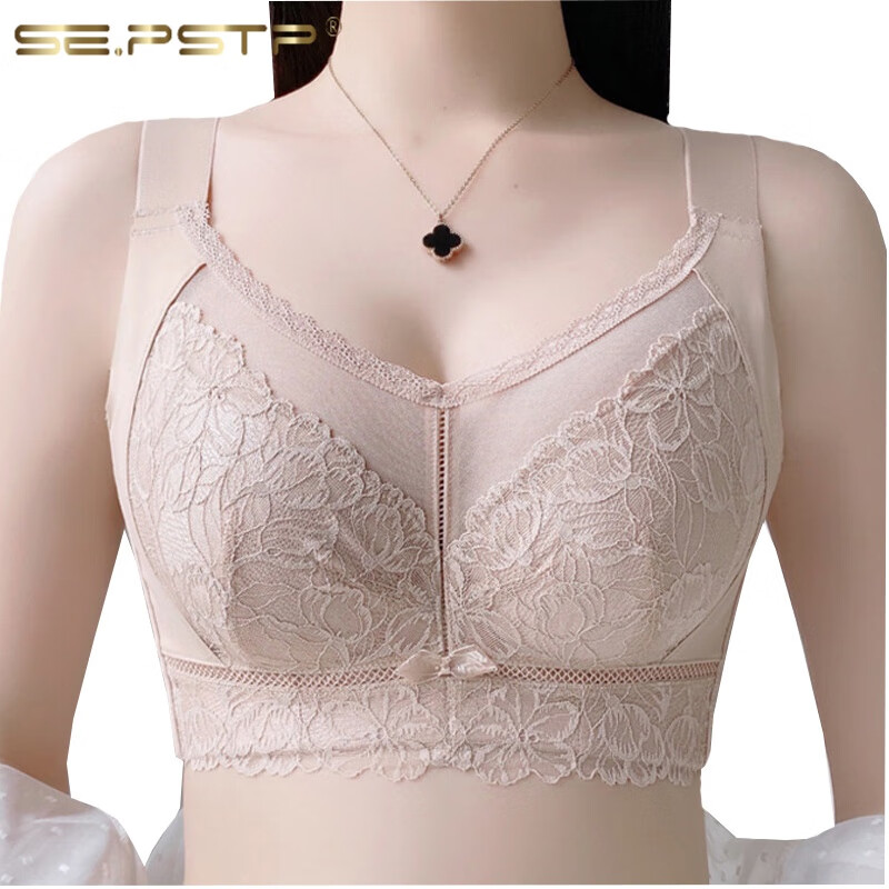 薄款全罩杯调整型内衣大码大胸显小聚拢胸罩收副乳白色文 大红色 75b