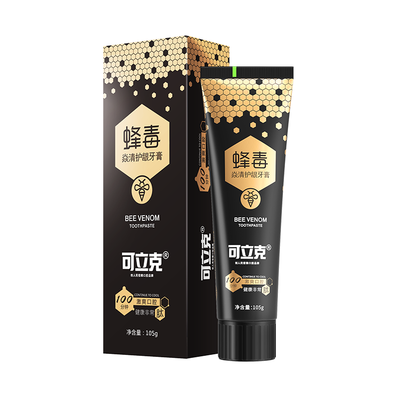 可立克 蜂毒焱清护龈牙膏105g*3支激爽口腔持久清新薄荷无氟
