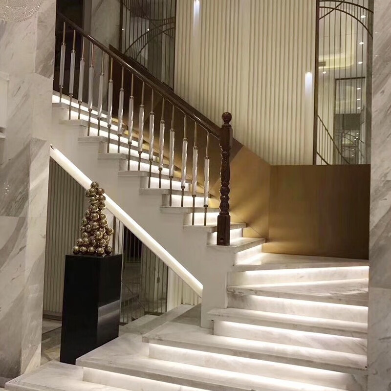 迪兰诺 天然大理石墙地面石材订做上海别墅装修楼梯踏步台阶背景墙