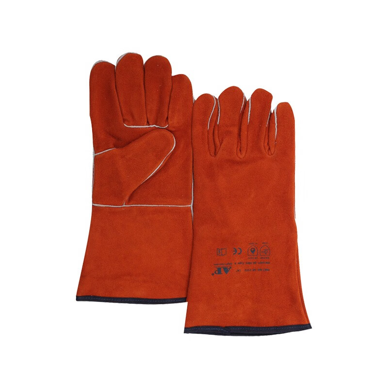 ap 2102 锈橙色全皮烧焊手套切割焊接阻燃隔热搬运焊工劳保手套 1副