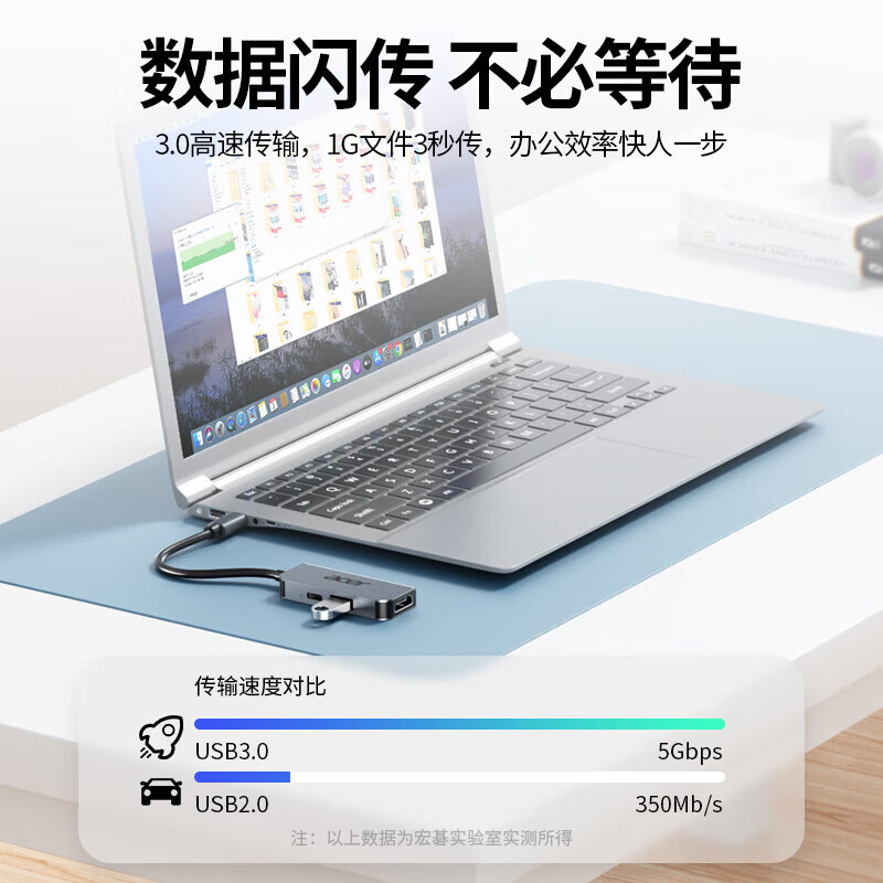 宏碁Type-C转hdmi扩展坞USB3.0分线器4k投屏pd充电拓展坞 适用手机笔记本电脑转换器转接头 3合1【HDMI+USB3.0+PD】