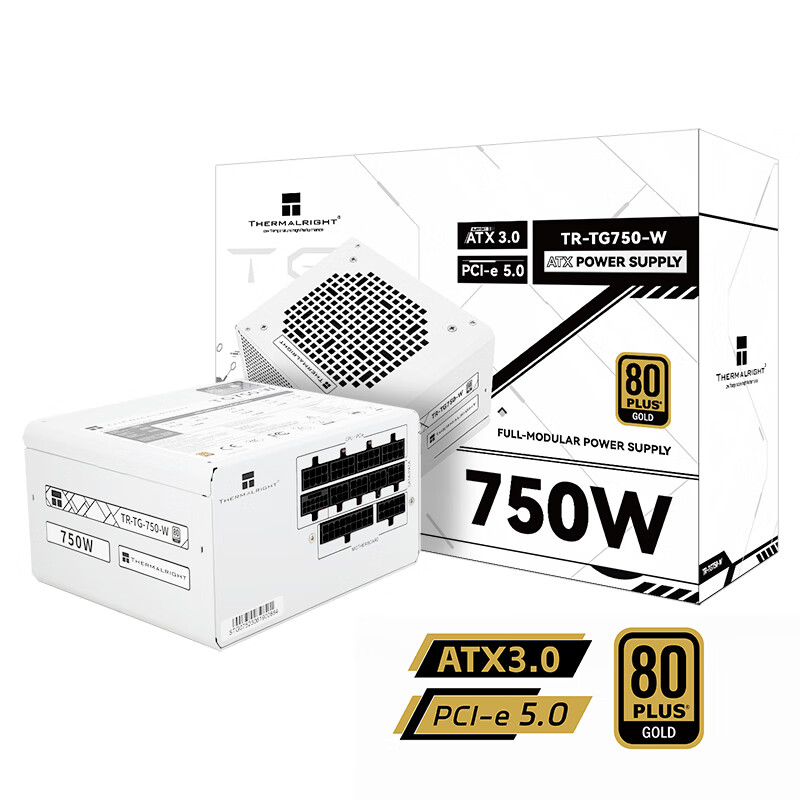 利民（thermalright） 额定750W TR-TG750-W ATX3.0电源 金牌全模组 原生PCIE5.0 全日系电解电容 14CM小机身