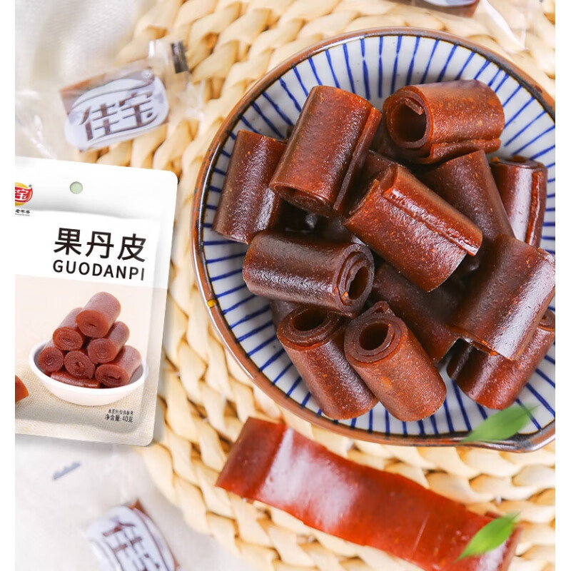 佳宝果丹皮老式山楂卷干硬手撕酸甜蜜饯果脯果干休闲零食小包装 果丹皮40gx5袋